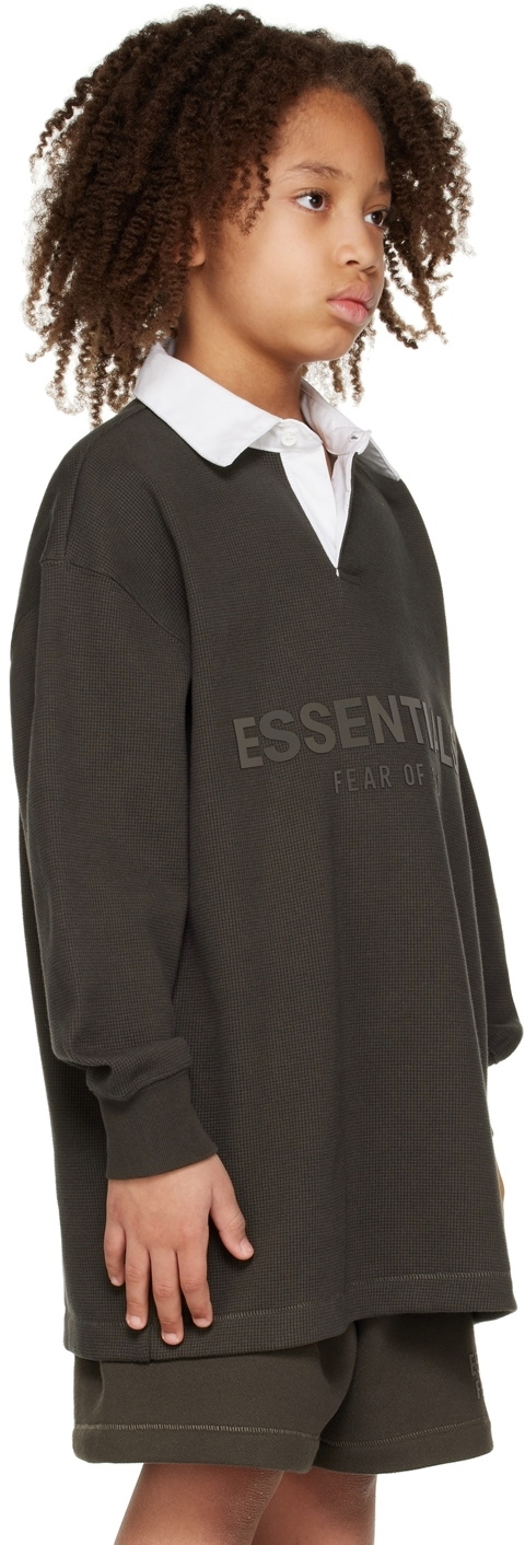 Essentials Kids Gray Button Polo