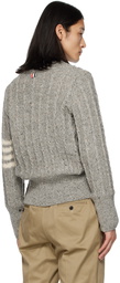 Thom Browne Grey Cable Knit Cardigan