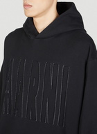 Logo Stitched Hooded Sweatshirt in Black