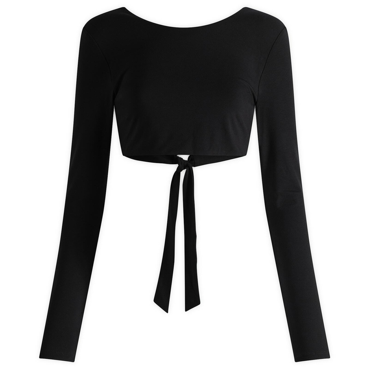 TALA Women's Tie Reversible Long Sleeve Top in Shadow Black