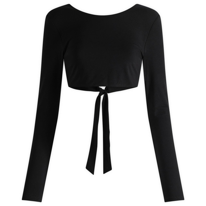 Photo: TALA Women's Tie Reversible Long Sleeve Top in Shadow Black