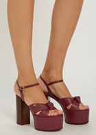 Valentino Garavani Crasher 125 Knotted Leather Platform Sandals Burgundy
