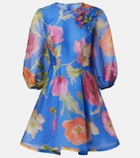Carolina Herrera Floral silk organza minidress