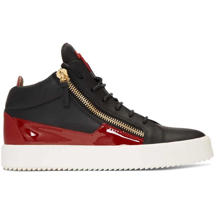 Photo: Giuseppe Zanotti Black and Red May London High-Top Sneakers 