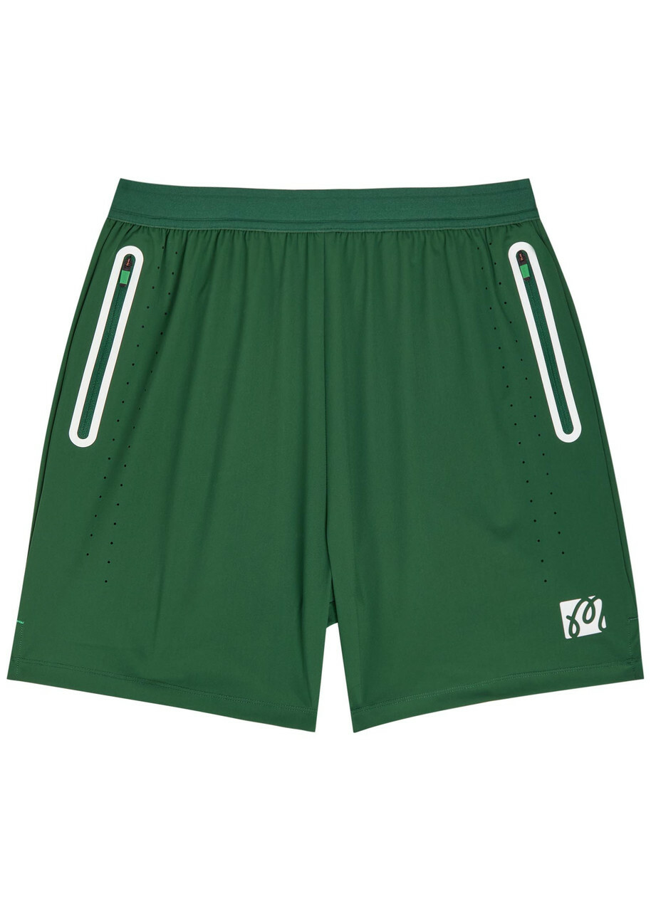 Malbon Performance 2-1 Logo Stretch-jersey Shorts Green