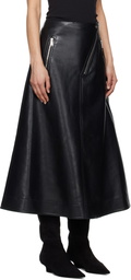 Nanushka Black Aleka Regenerated Leather Midi Skirt