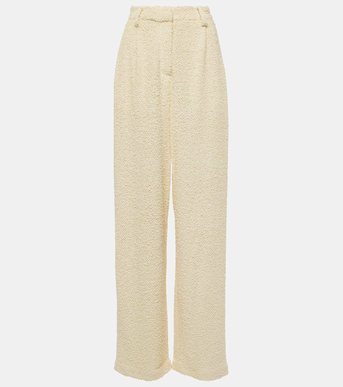 【関税込み】Magda Butrym ベージュ フレアパンツ Magda Butrym High-rise bouclé wide-leg pants Magda Butrym