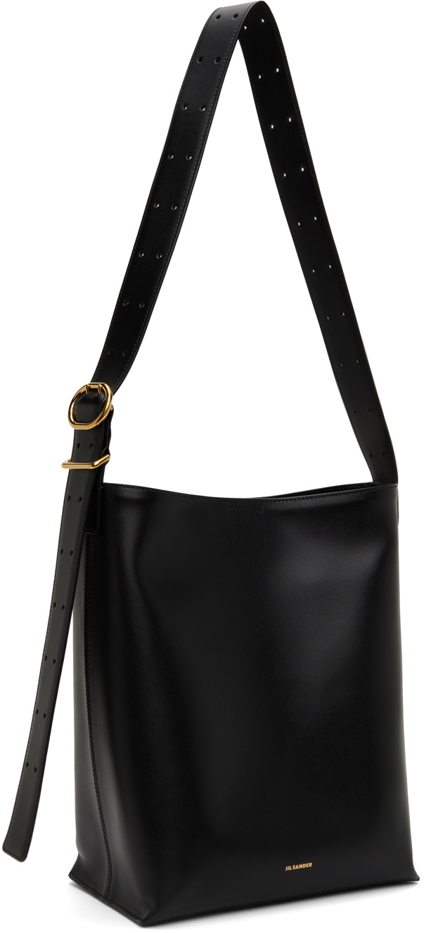 Jil Sander Black Cannolo Tote