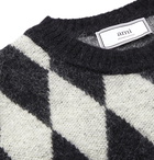 AMI - Intarsia Mohair-Blend Sweater - White