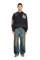 Diesel Treated hoodie with snake patches - Sweaters - Unisex - Black