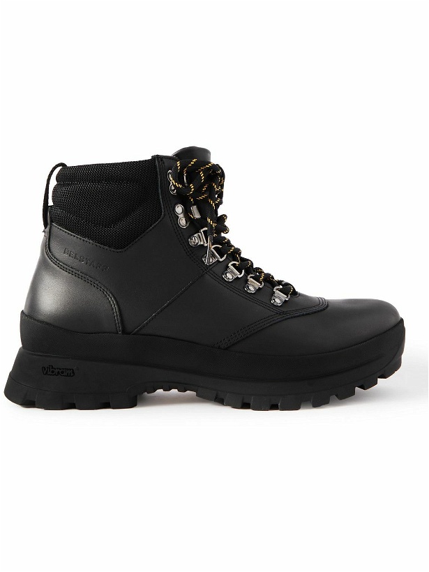 Photo: Belstaff - Scramble Mesh-Trimmed Leather Lace-Up Boots - Black