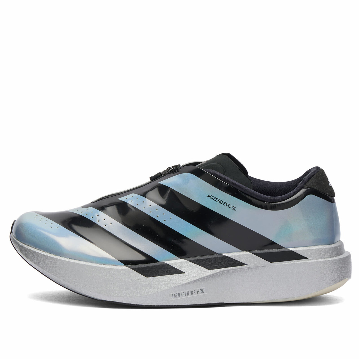 Adidas Men's Evo SL Zip Sneaker in Silver Met./Core Black/Halo Silver