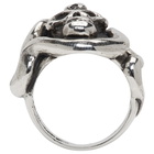 Luka Sabbat x Monini Silver and Black Diamond Skull Serpent Ring