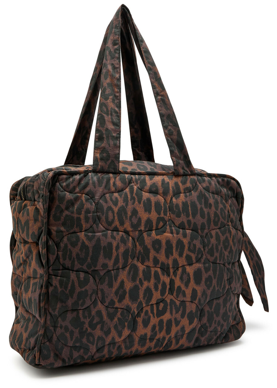 Damson Madder Quilted Leopard-print Cotton Tote - One Size