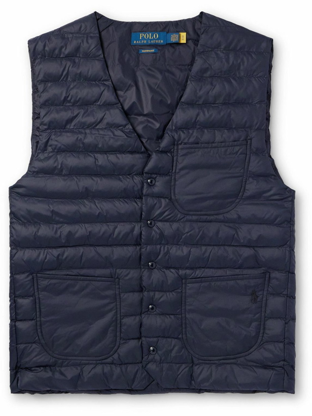 Photo: Polo Ralph Lauren - Slim-Fit Logo-Embroidered Quilted Recycled-Shell Gilet - Blue