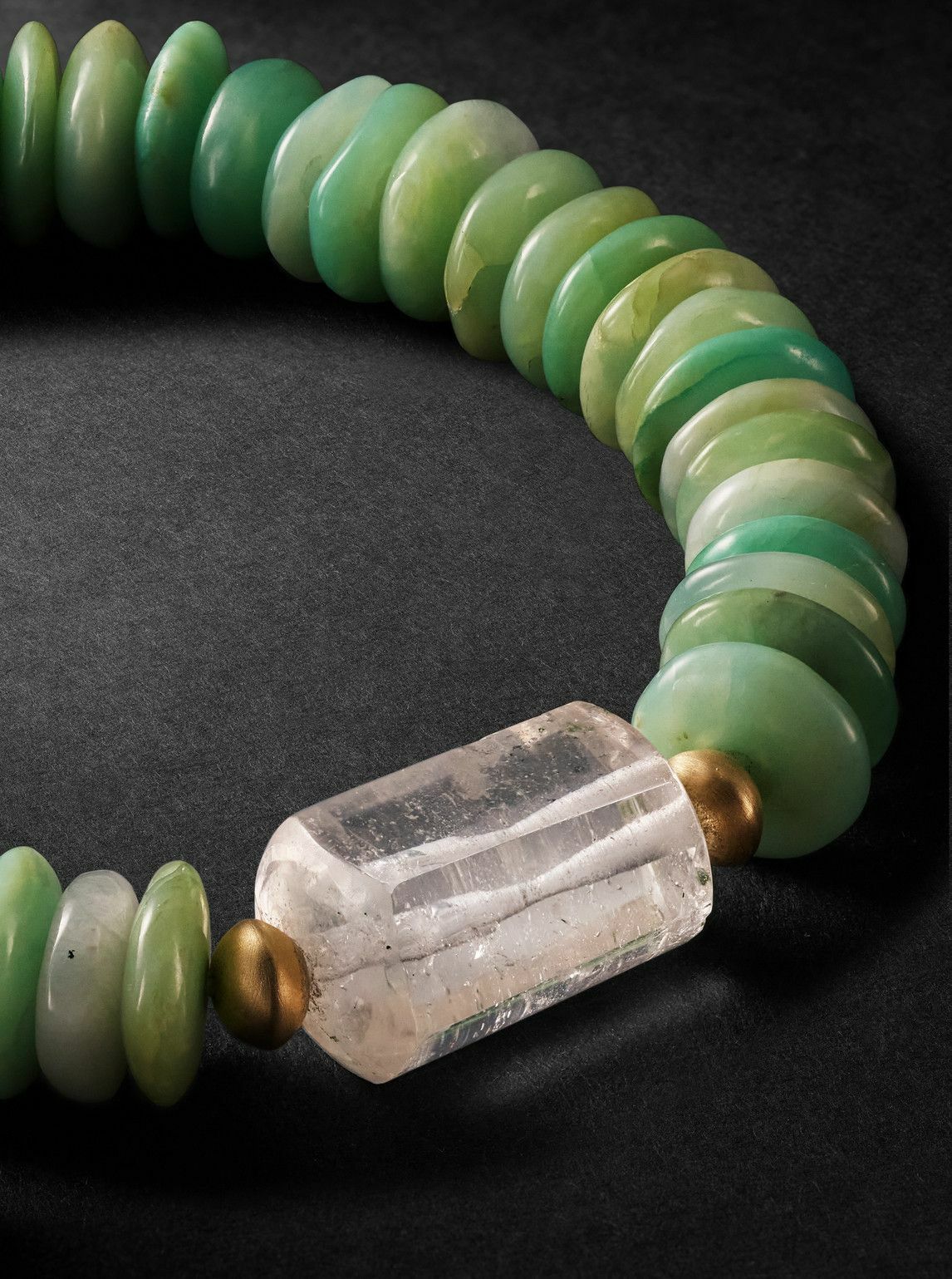 Jacquie Aiche - Gold, Chrysoprase and Quartz Beaded Bracelet