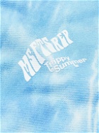 MSFTSrep - Tie-Dyed Logo-Print Cotton-Jersey Hoodie - Blue
