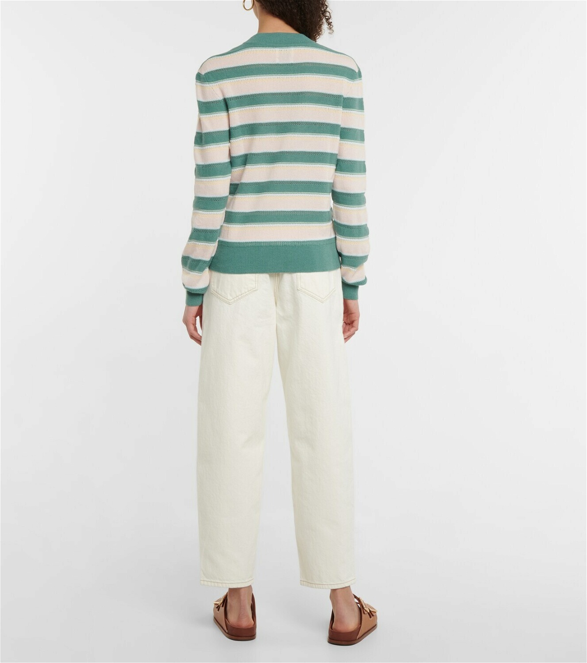 Barrie Striped cashmere and cotton sweater