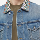 Missoni Men's Denim Jacket with Knitted Collar in Multi