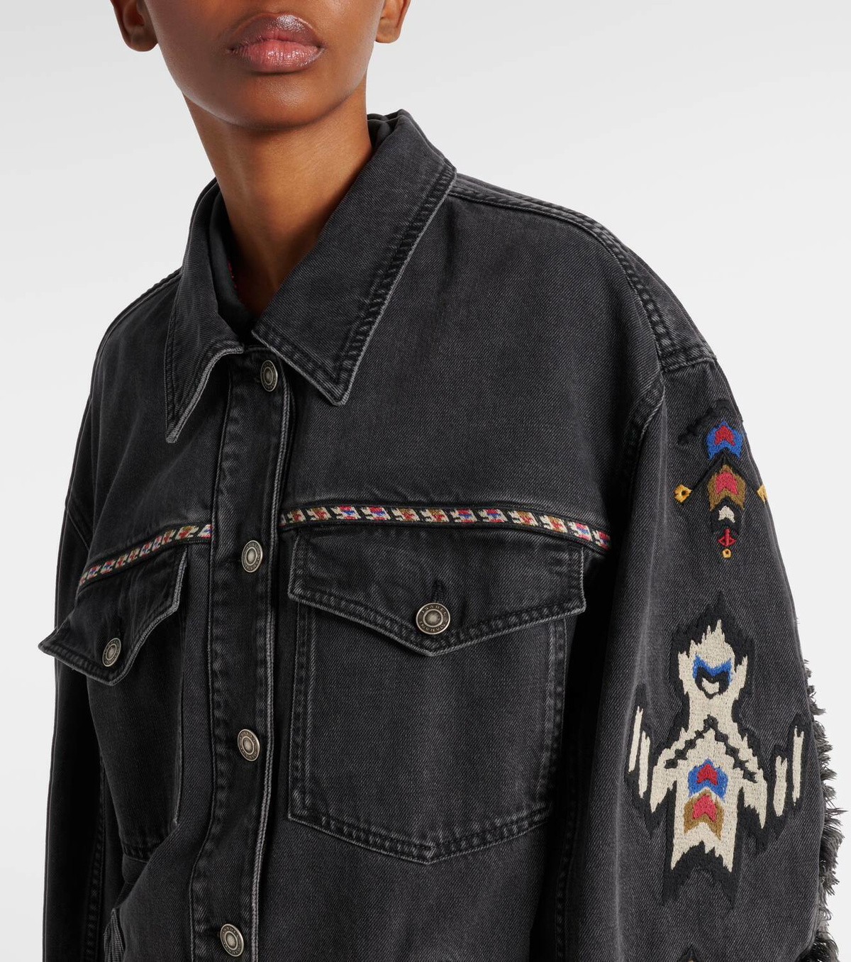 Marant Etoile Manona embroidered denim jacket