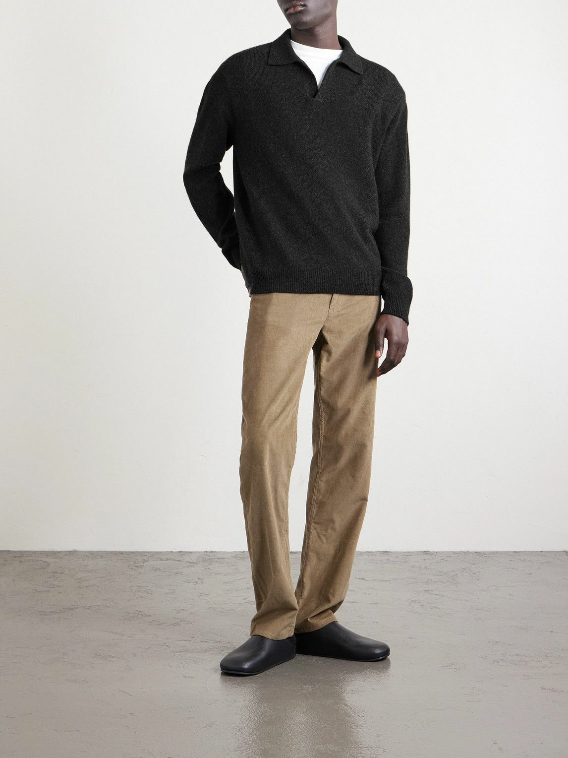 The Row - Leach Cashmere Polo Shirt - Black