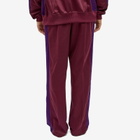 Needles Women's Poly Smooth Track Pant in Wine