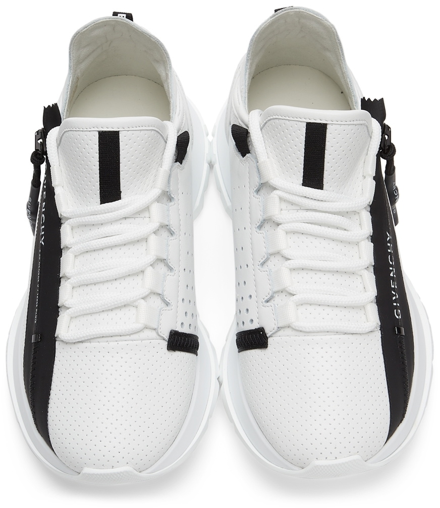 Givenchy White Perforated Leather Spectre Runner Zip Low