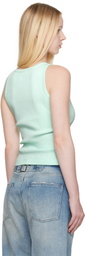 Casablanca Blue Ribbed Jersey Tank Top