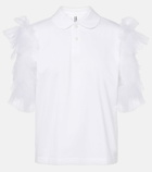 Noir Kei Ninomiya Tulle-trimmed cotton polo shirt