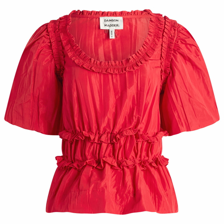 Photo: Damson Madder Women's Everly Ruffle Blouse in Red
