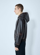 Prada Leather Hooded Jacket