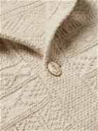 RRL - Shawl-Collar Jacquard-Knit Cotton and Linen-Blend Cardigan - Neutrals