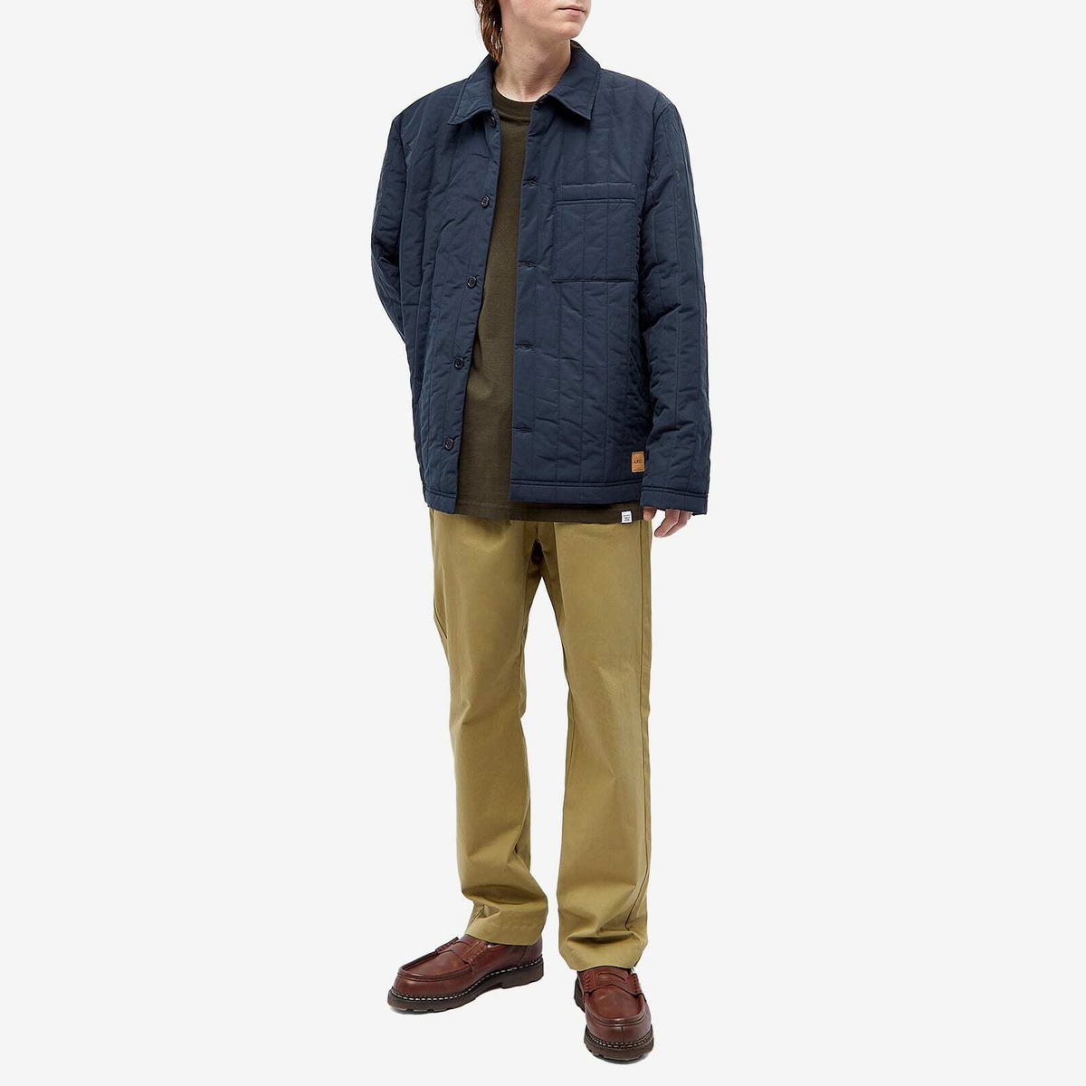 A.P.C. Hugo Quilted Shirt Jacket in Dark Navy