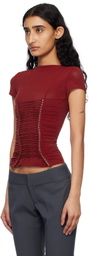 Fancì Club Red Vermillion Lace-Up T-shirt