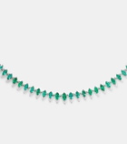 Kamyen 18kt white gold and enamel choker with emeralds