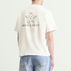 Bram's Fruit Men's Distressed Big Lemon Outline T-Shirt in White
