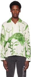 Carne Bollente SSENSE Exclusive Green & Off-White First Kiss Shirt
