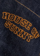 House OF Sunny Designer-embroidered Denim Shirt Indigo