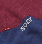 Soar Running - Mesh-Panelled Jersey T-Shirt - Burgundy