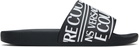 Versace Jeans Couture Black Logo Pool Slides