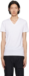ZEGNA White V-Neck T-Shirt