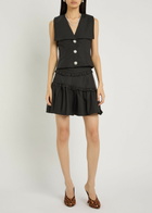 Sister Jane Birdie Collared Poplin Vest Black