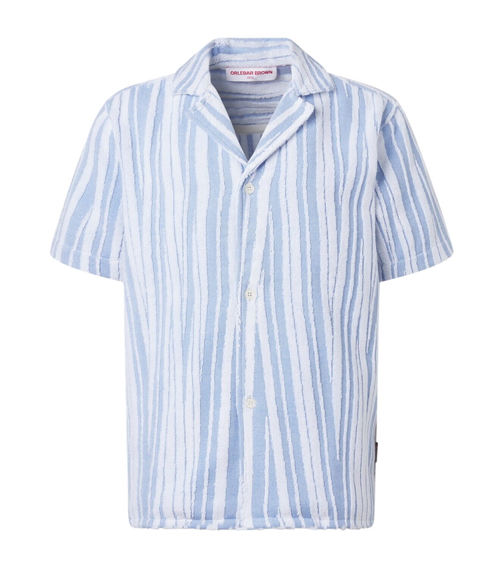 Photo: Orlebar Brown Howel striped cotton toweling shirt