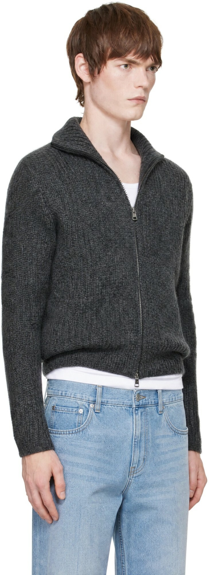 Moncler Gray Zip Cardigan