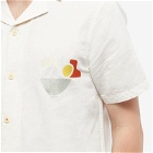 Folk Men's Embroidered Vacation Shirt in Off White