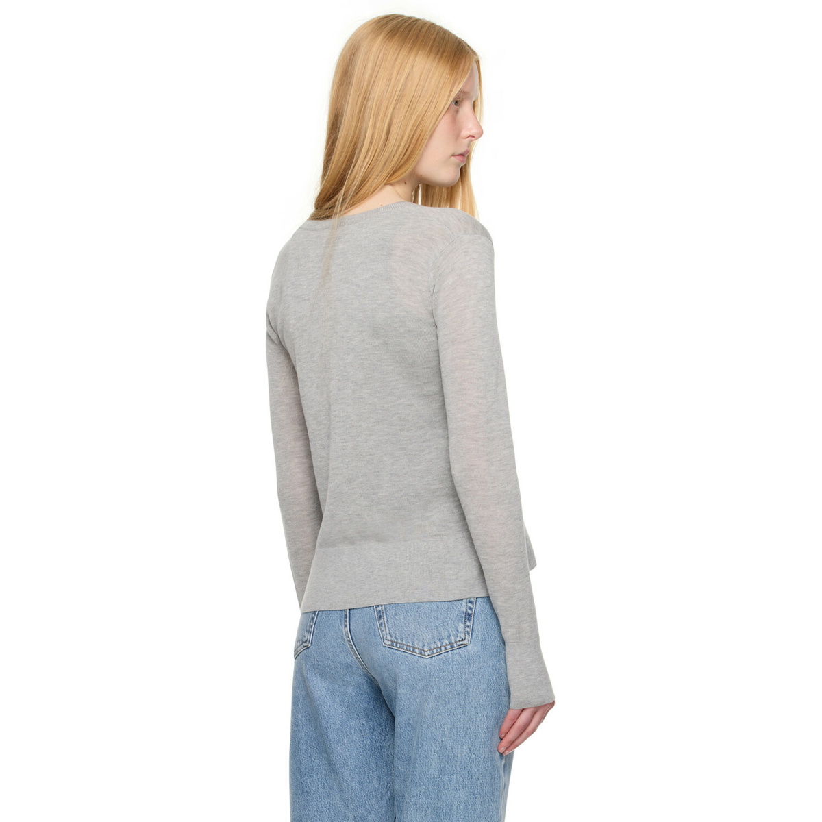 TOTEME Gray Fine Knit Cardigan