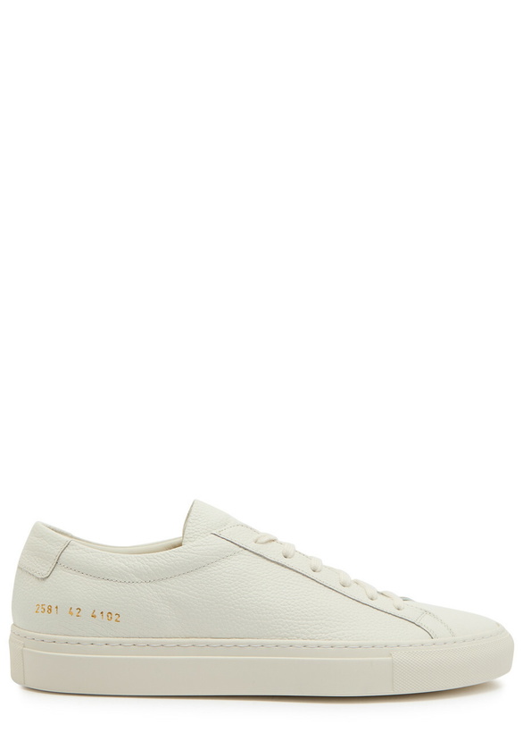 Photo: Common Projects Achilles Premium Grained Leather Sneakers White