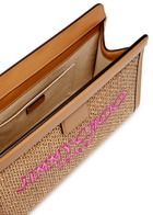 Jimmy Choo Avenue Logo Raffia Pouch - Gold - One Size