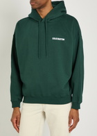Cole Buxton Sportswear Hooded Printed Cotton Sweatshirt Green