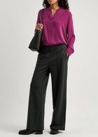 Eileen Fisher Silk Crepe Blouse Purple